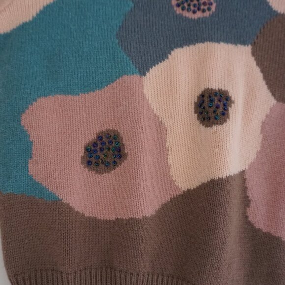 Vintage L.L. European Fashion Pink Brown 5% Angora 55% Lambswool Knit Sweater M - Picture 9 of 11